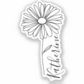 名パーソナライズされた前4月デイジー誕生花 シール (正面)