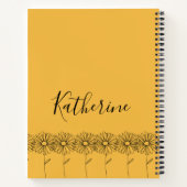 名パーソナライズされた前4月デイジー誕生花 ノートブック (裏面)