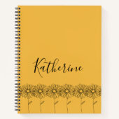 名パーソナライズされた前4月デイジー誕生花 ノートブック (正面)