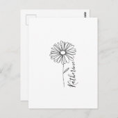名パーソナライズされた前4月デイジー誕生花 ポストカード (正面/裏面)