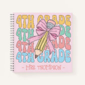 名パーソナライズされた前4級先生カスタム ノートブック (正面)