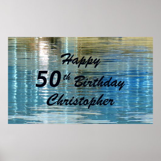 名パーソナライズされた前50番目の誕生日リフレクション ポスター (正面)