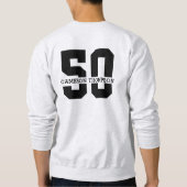 名パーソナライズされた前50誕生日モダン スウェットシャツ (裏面)