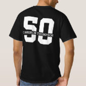 名パーソナライズされた前50誕生日モダン Tシャツ (裏面)