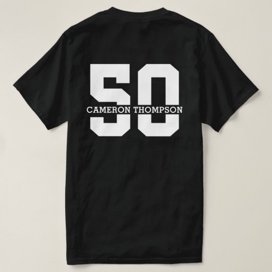 名パーソナライズされた前50誕生日モダン Tシャツ (デザイン裏面)