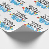 名パーソナライズされた前60年Bday Blue - 60誕生日 ラッピングペーパー (角)