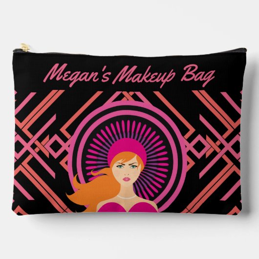 名パーソナライズされた前 アクセサリーポーチ (正面)