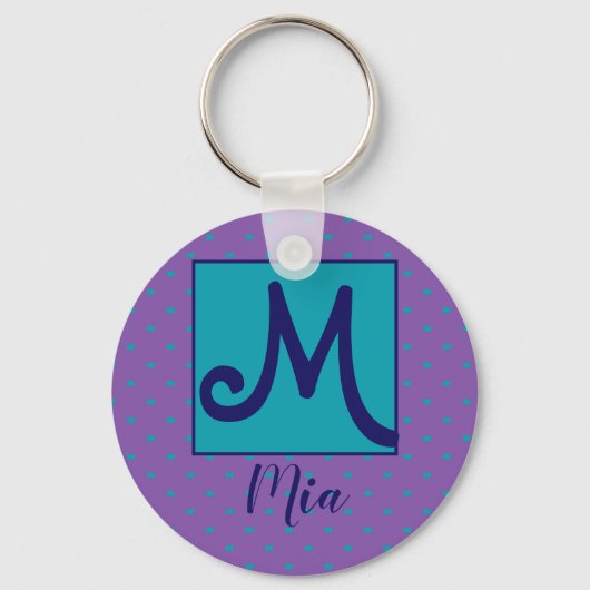 名パーソナライズされた前/イニシャル キーホルダー (正面)
