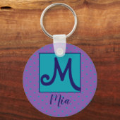 名パーソナライズされた前/イニシャル キーホルダー (正面)
