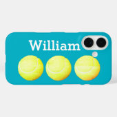 名パーソナライズされた前、テニスの三連球 Case-Mate iPhoneケース (裏面 (横))