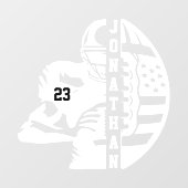 名パーソナライズされた前&ナンバーサッカーデカール ウィンドウサイン (シート)