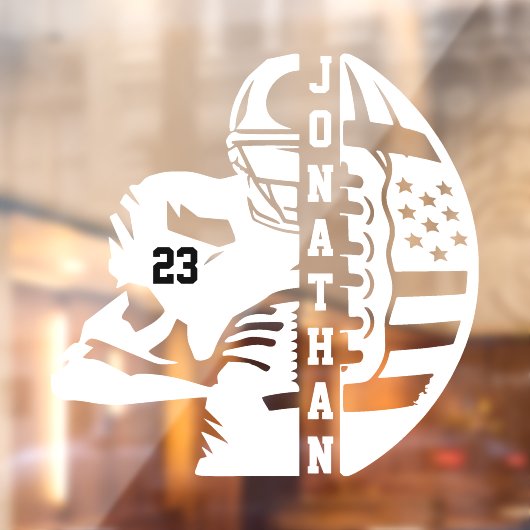 名パーソナライズされた前&ナンバーサッカーデカール ウィンドウサイン (シート2)