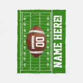 名パーソナライズされた前/ナンバーフットボールのグリディロン少年 フリースブランケット (正面)