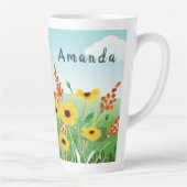 名パーソナライズされた前/バードハウス&フラワーガーデンL カフェラテマグ (右)