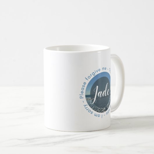 名パーソナライズされた前&ホオポノヴォノ祈りの言葉 コーヒーマグカップ (正面右)