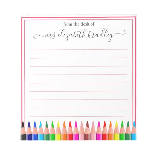 名パーソナライズされた前 |メモ帳から ノートパッド (正面)