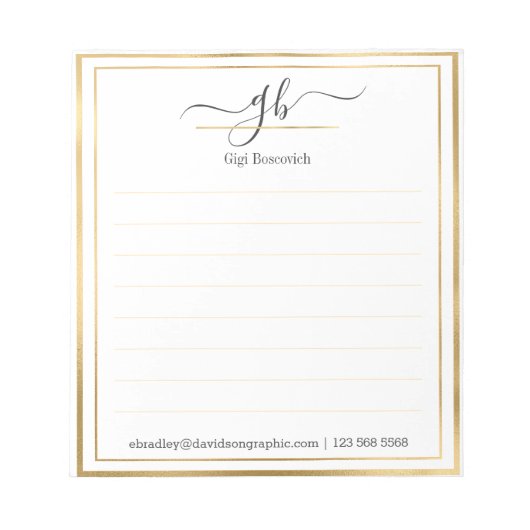 名パーソナライズされた前 |メモ帳から ノートパッド (正面)