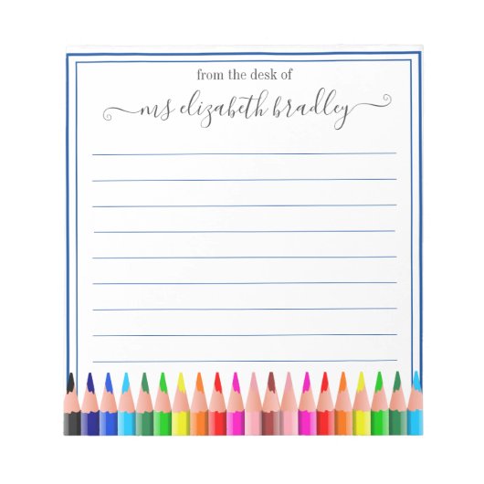 名パーソナライズされた前 |メモ帳から ノートパッド (正面)