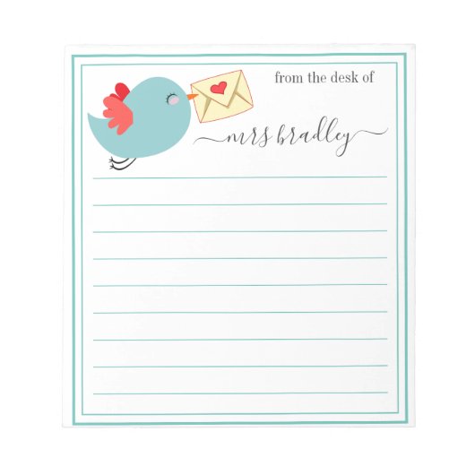 名パーソナライズされた前 |メモ帳から ノートパッド (正面)