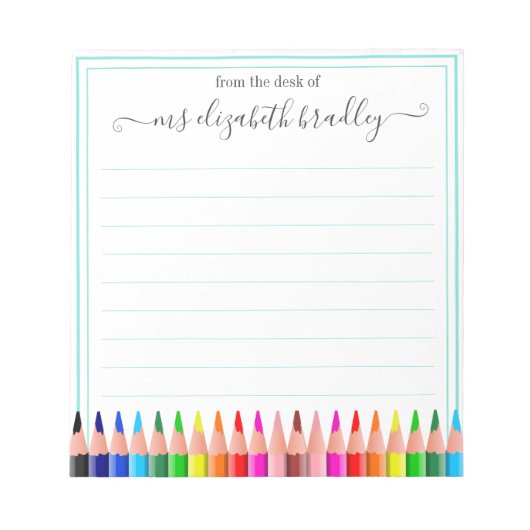 名パーソナライズされた前 |メモ帳から ノートパッド (正面)