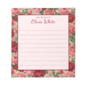 名パーソナライズされた前 メモ帳のデスクから| ノートパッド (正面)