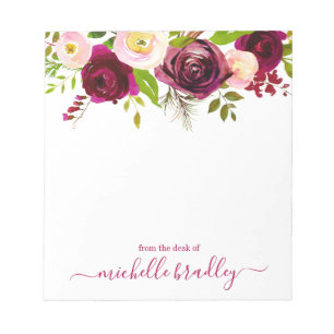 名パーソナライズされた前 メモ帳のデスクから  ノートパッド