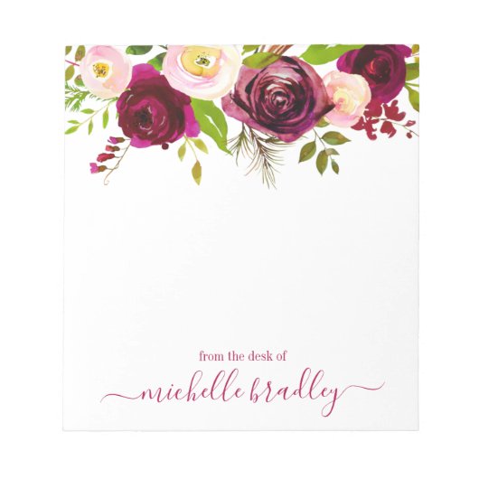 名パーソナライズされた前 メモ帳のデスクから| ノートパッド (正面)