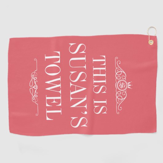 名パーソナライズされた前 | モノグラムゴルフタオル ゴルフタオル (横)