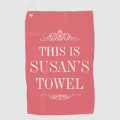 名パーソナライズされた前 | モノグラムゴルフタオル ゴルフタオル (正面)