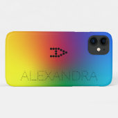 名パーソナライズされた前&モノグラムトレンディーフォントレインボー Case-Mate iPhoneケース (裏面(横))