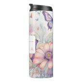 名パーソナライズされた前・モノグラム付き水彩色 タンブラー (回転右)