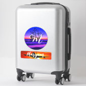 名パーソナライズされた前&モノグラム、旅行スーツケース シール (スーツケース)