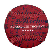 名パーソナライズされた前（モノグラム） 野球ボール (裏面)