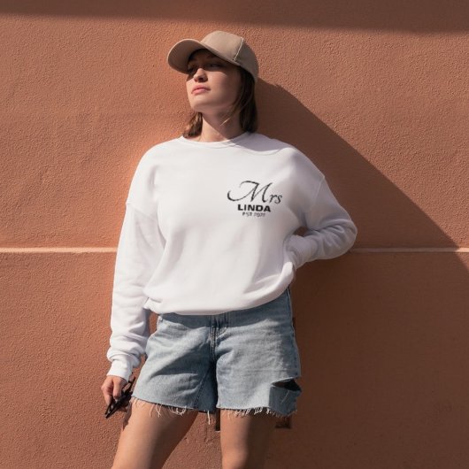 名パーソナライズされた前、婚約、花嫁Swea スウェットシャツ