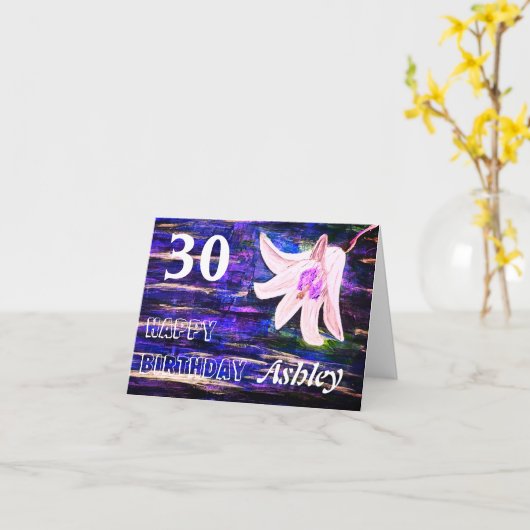 名パーソナライズされた前&年代ハッピーバースデーカード カード (黄色い花)