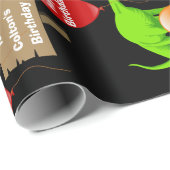 名パーソナライズされた前&年齢恐竜誕生日 ラッピングペーパー (ロールコーナー)