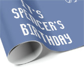 名パーソナライズされた前&年齢誕生日青 ラッピングペーパー (ロールコーナー)