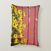 名パーソナライズされた前(木素朴と花) アクセントクッション (裏面(縦))