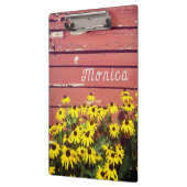 名パーソナライズされた前(木素朴と花) クリップボード (左)