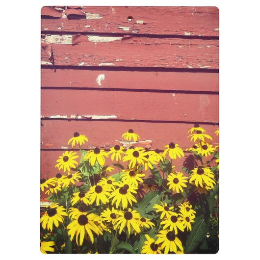 名パーソナライズされた前(木素朴と花) クリップボード (裏面)