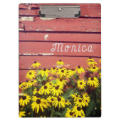 名パーソナライズされた前(木素朴と花) クリップボード (正面)