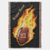 名パーソナライズされた前、番号の付いたサッカー毛布 スローブランケット (正面縦)