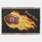 名パーソナライズされた前、番号の付いたサッカー毛布 スローブランケット (正面)