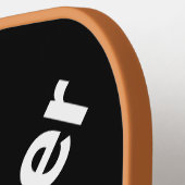 名パーソナライズされた前（白黒） ピックルボールラケット (左詳細)