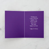 名パーソナライズされた前、紫、任意の誕生日挨拶 カード (内部)