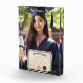 名パーソナライズされた前・肩書き院写真プラーク フォトブロック (右)