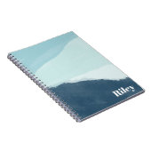 名パーソナライズされた前、青い水色ノートブック ノートブック (右側)