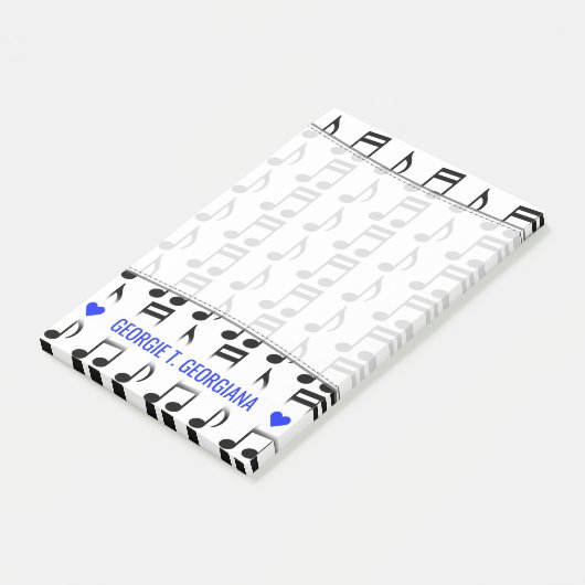 名パーソナライズされた前;音符のグリッド ポストイット (アングル)