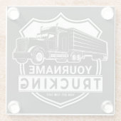 名パーソナライズされた前Big Rigセミトラック ガラスコースター (裏面)