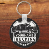 名パーソナライズされた前Big Rigセミトラック キーホルダー (正面)